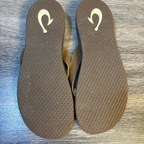 OluKai Kumu Brown Leather Slid On‎ Womens Sandals Size 9 - Picture 7 of 7